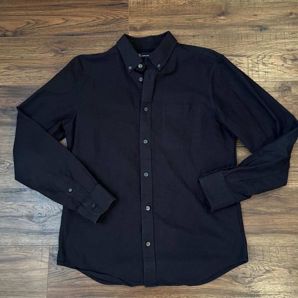 Everlane Black Button Up Long Sleeve Collared Shirt Mens Medium Preppy Work